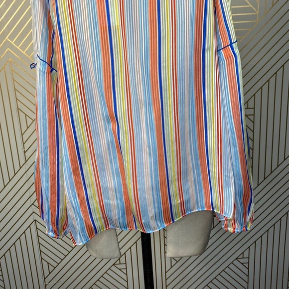 Tanya‎ Taylor Illa Silk Blouse Summer Stripe Print - Picture 10 of 12